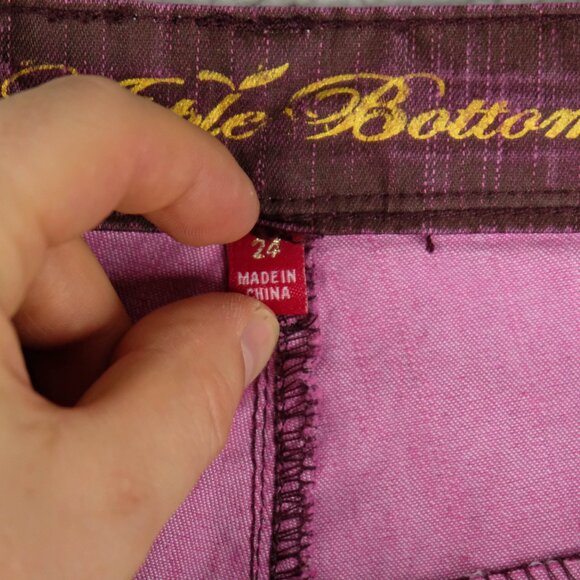 Apple Bottoms Jeans Womens 24 Red Burgundy Straight Stretch Lightweight Denim - Picture 11 of 11